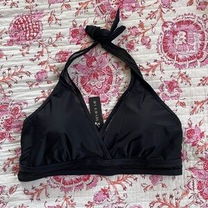 Black Halter Bikini Top size 16W, NWT